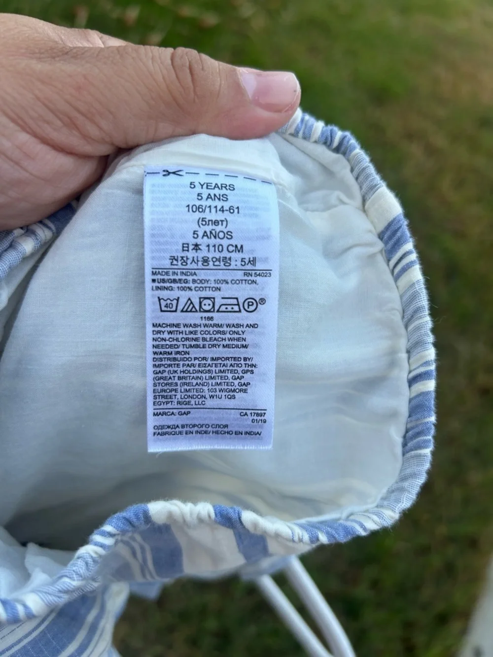 GAP Blue & White Striped Girls' Romper